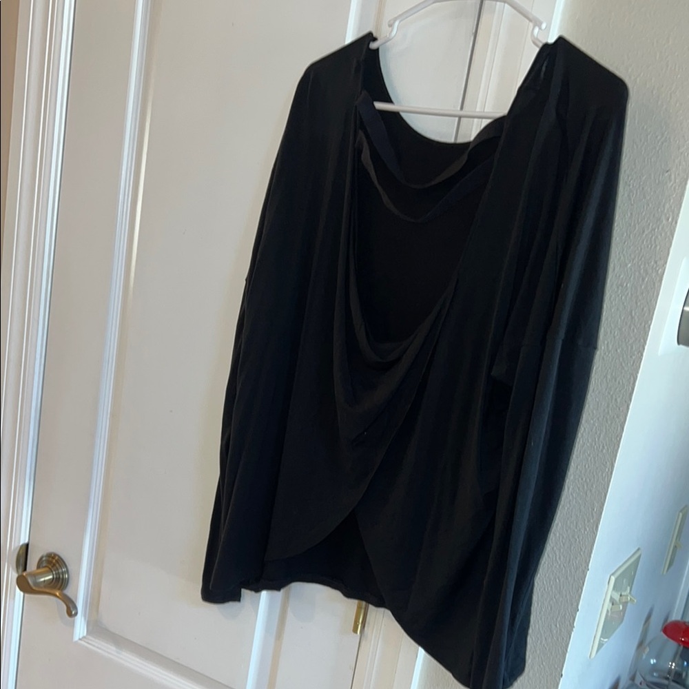 Chic Black Draped Top